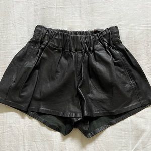Rag and bone pajama black lamb leather short